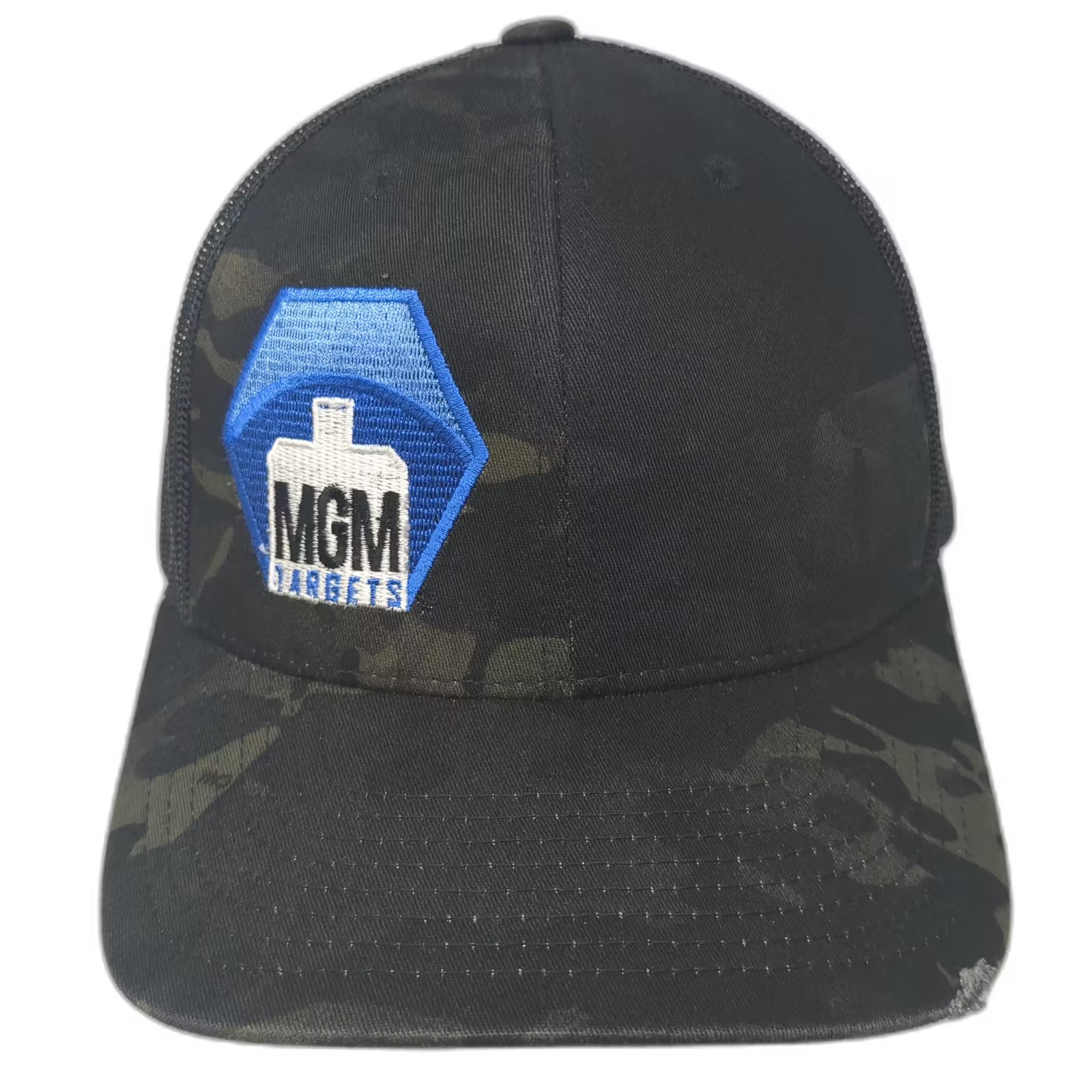 Yupoong Trucker Hat Black Blue Os Camo Multicam Embroidered Snapback Adjustable